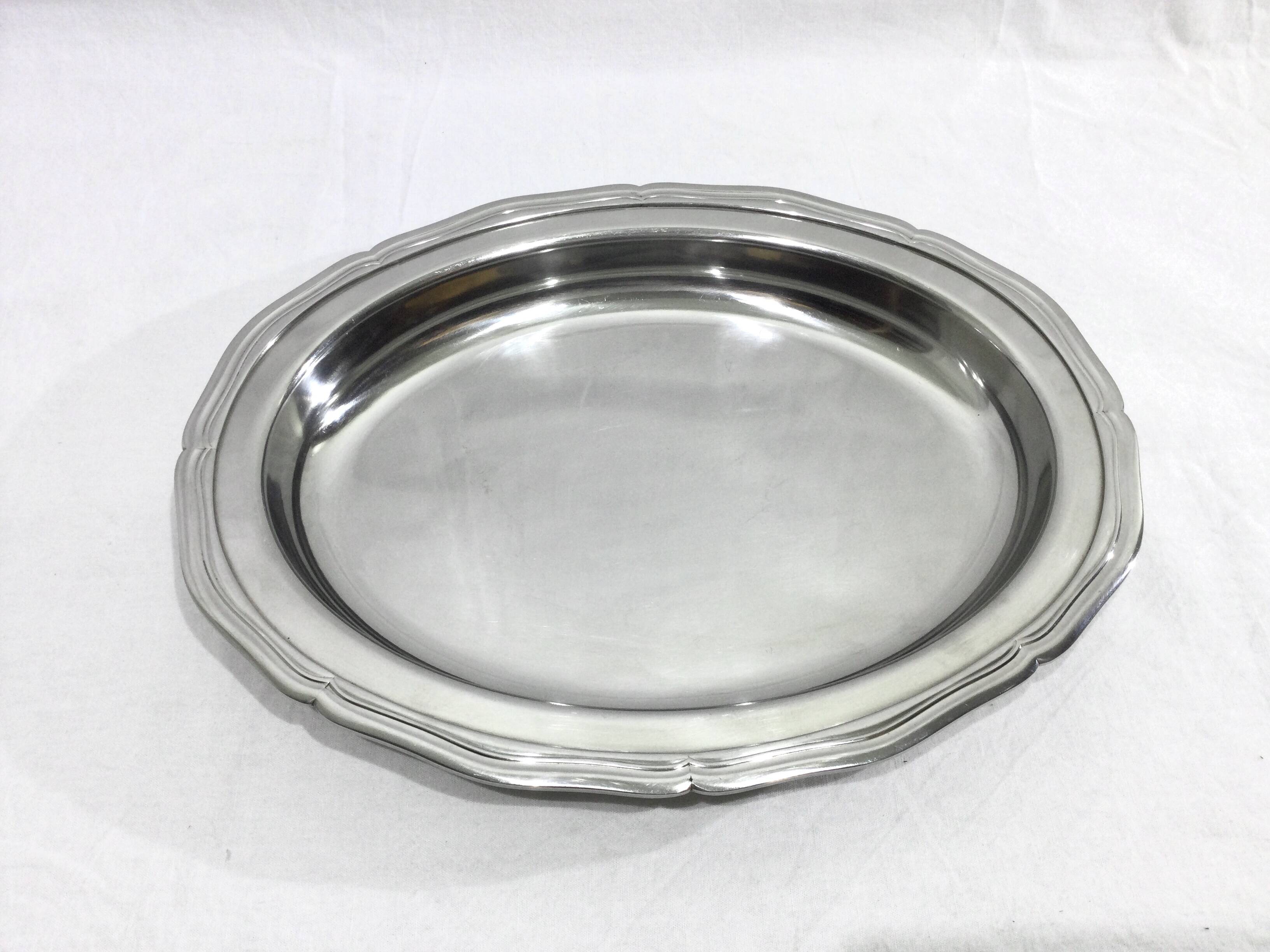 Silver Metal Serving Dish