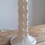 Ceramic palm lamp and white opaline globe