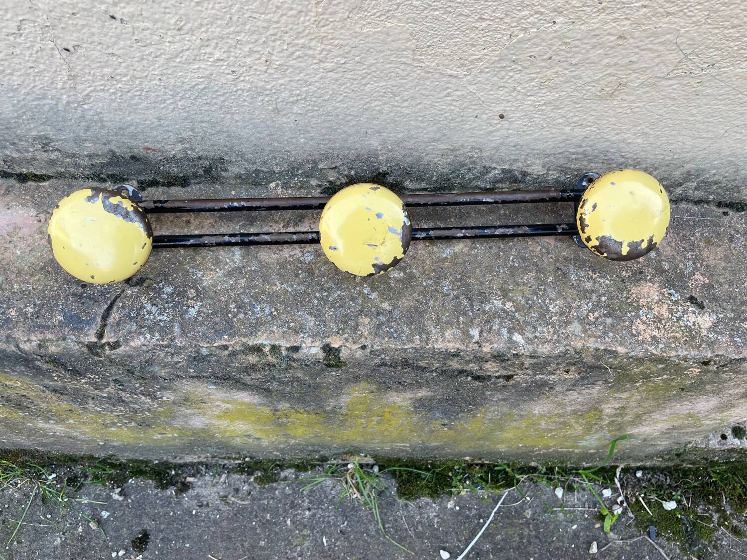 Vintage wall coat rack with three hooks