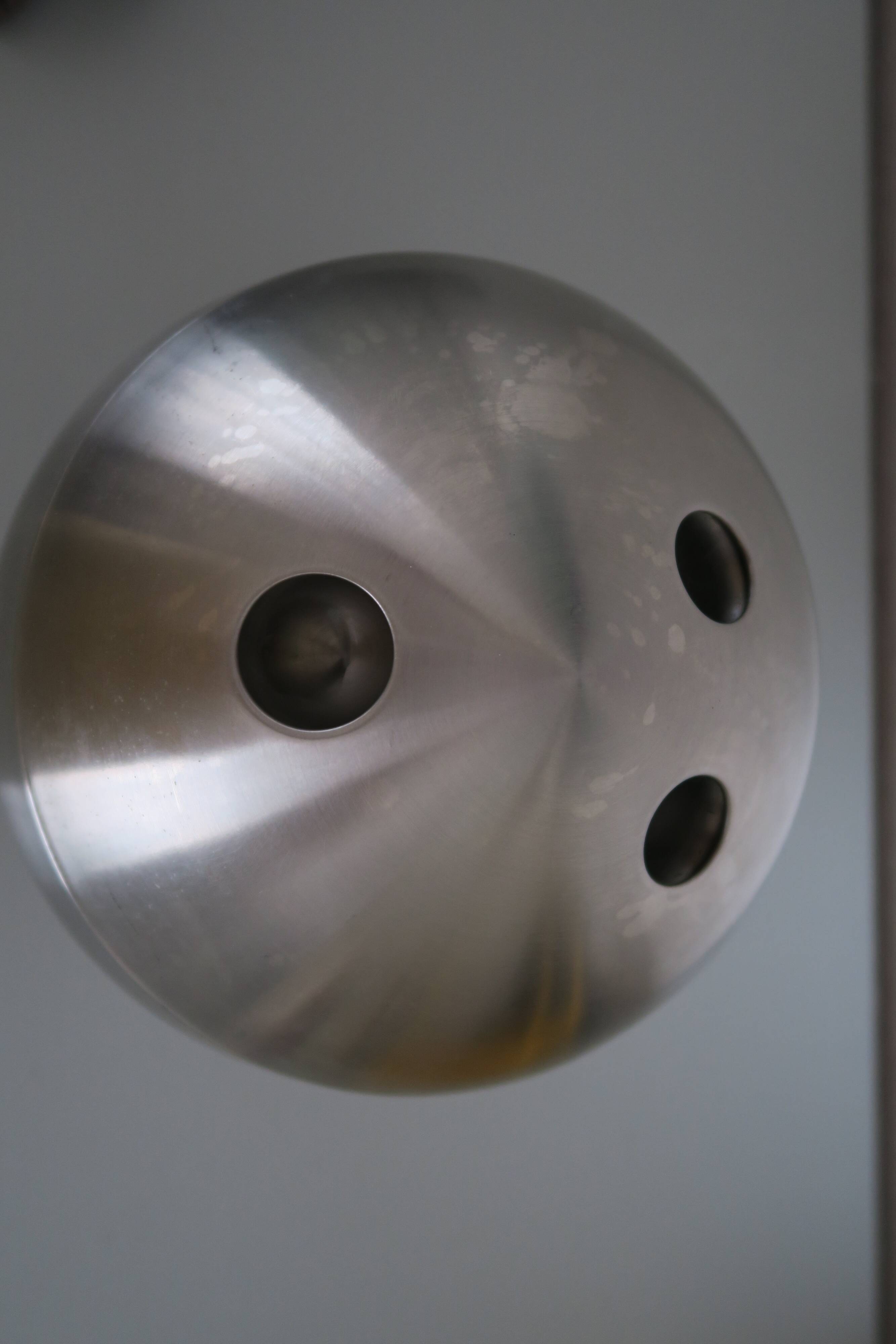 Brushed stainless steel ice bucket and shaker, 1970