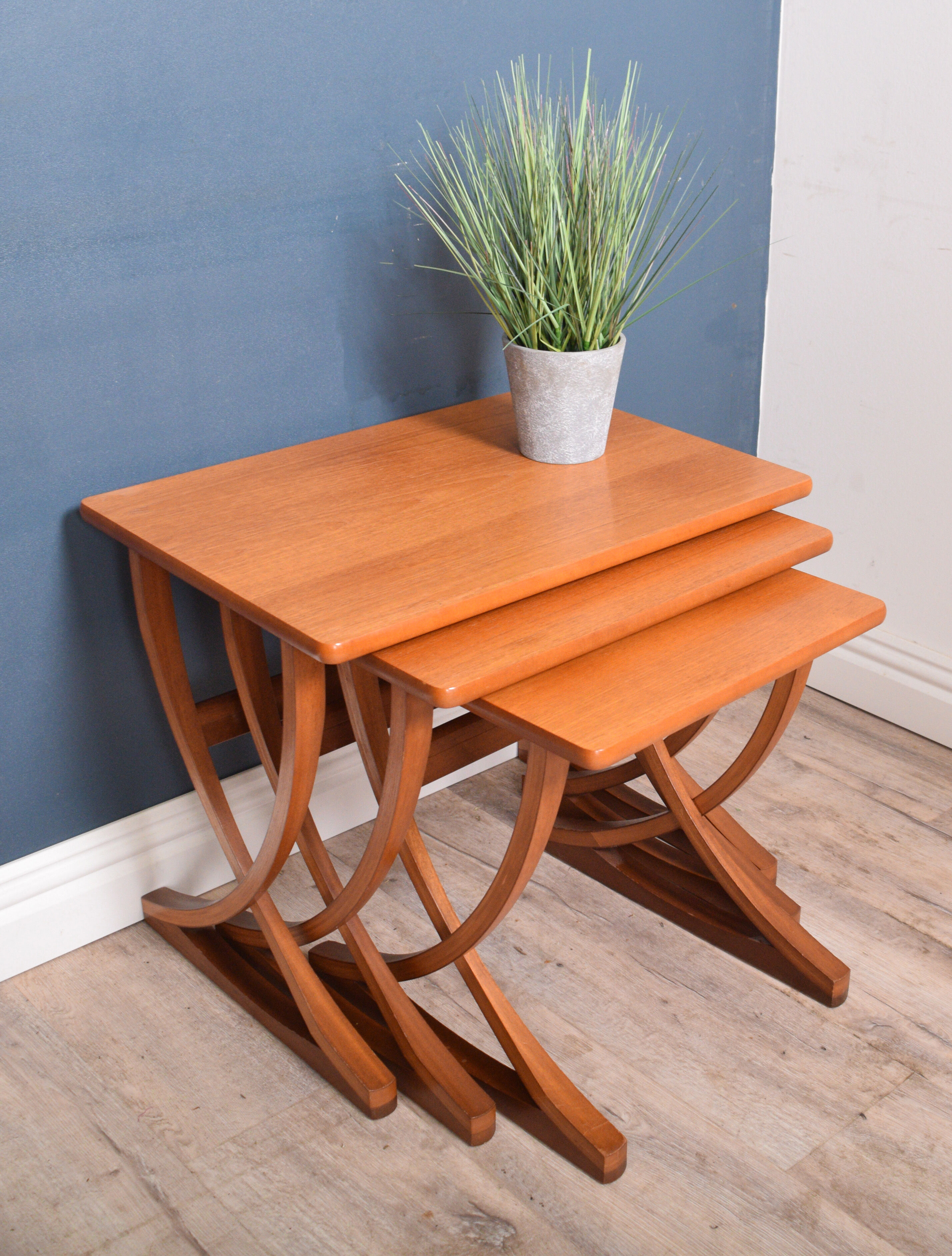 1960s Retro Teak Nathan Nest Of Tables Side Tables Danish Style