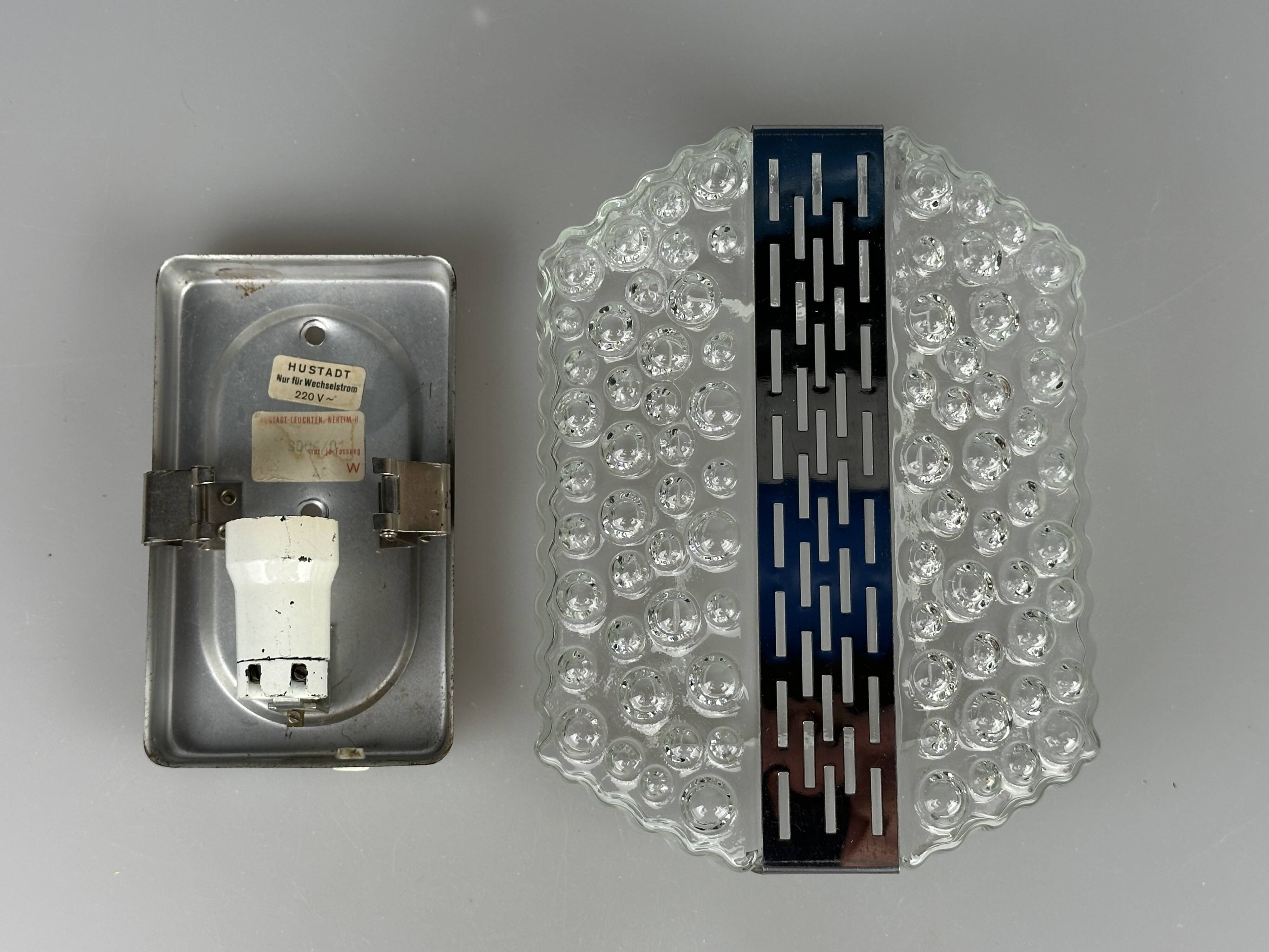 1960s/70s Bubble Wall Lamp, Chrome & Glass, Space Age by Hustadt Leuchten