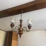 3-branch wooden chandelier