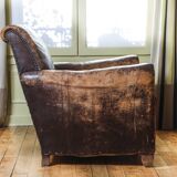 Old vintage leather club chair