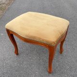 Louis XV style wooden and velvet footrest