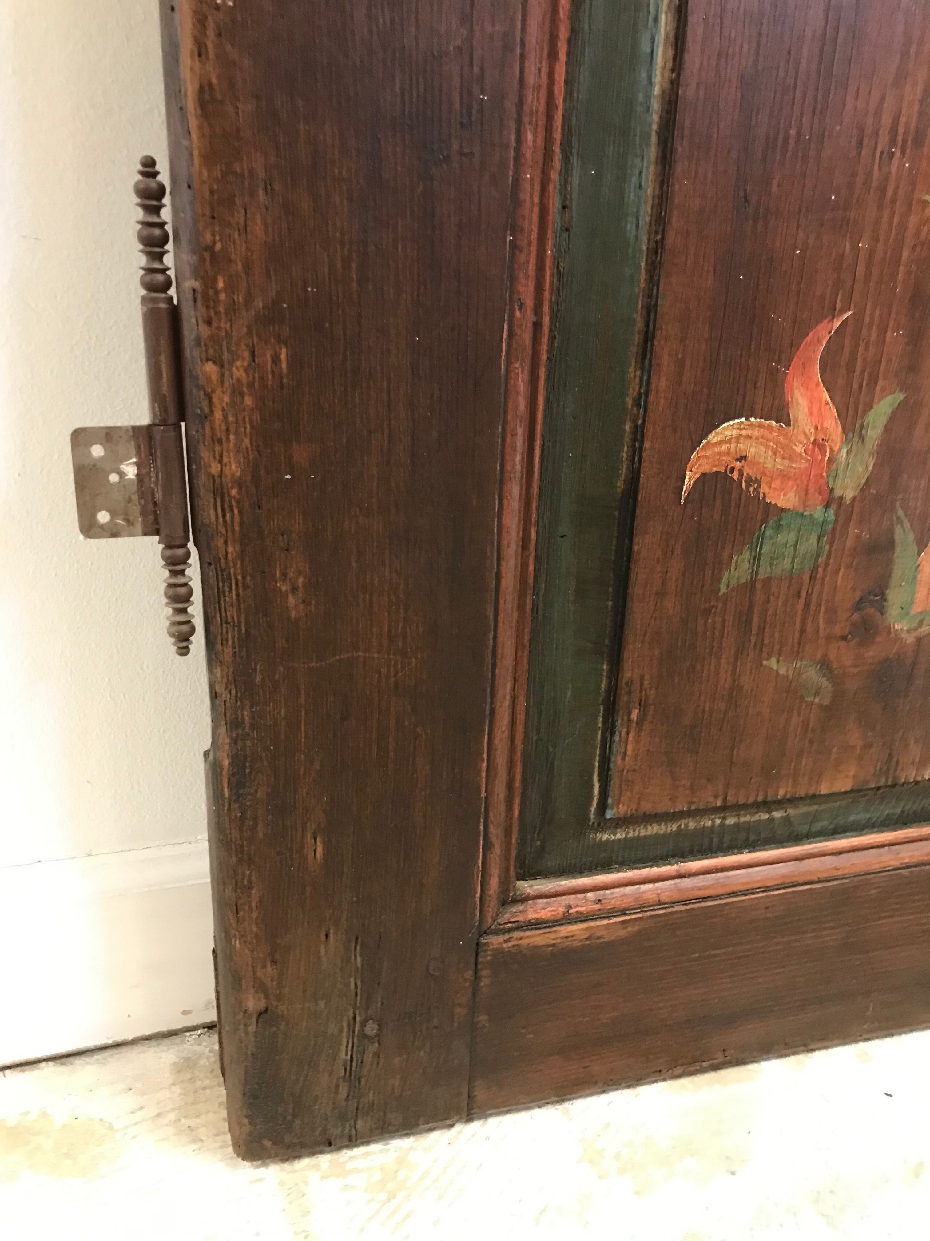 Old double door painted wood