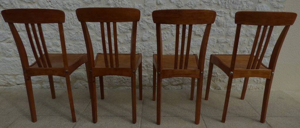4 chaises bistrot en bois de marque stella