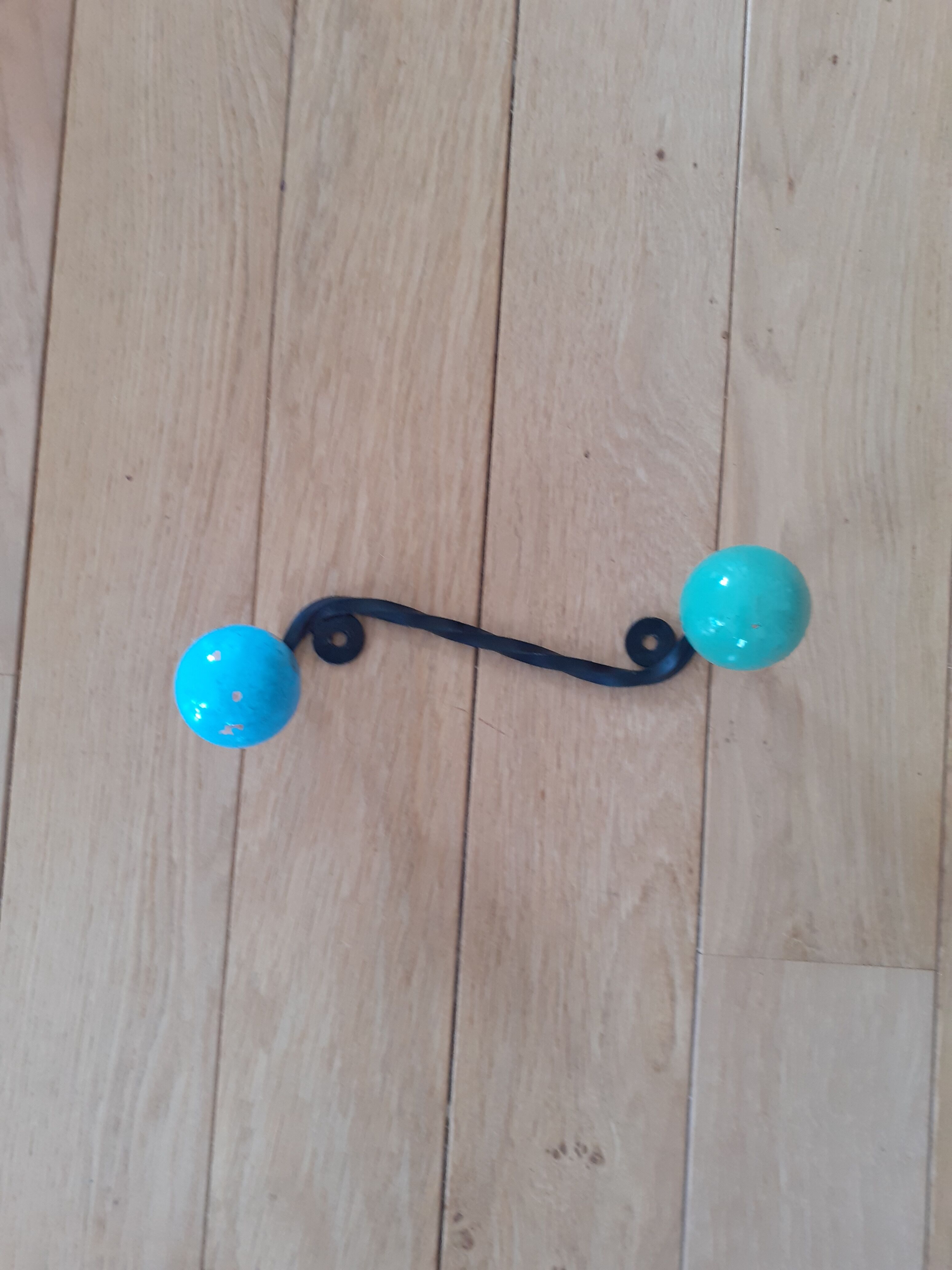 Wall coat rack two ball hooks
