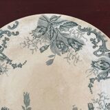 Assiette plate en terre de fer fleurs