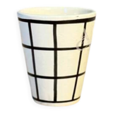 Tisslit glass, handcrafted with a black and white checkered pattern.