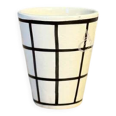 Tisslit glass, handcrafted with a black and white checkered pattern.
