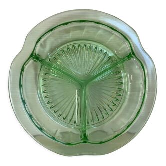 Ancien serviteur verre vert style ouraline