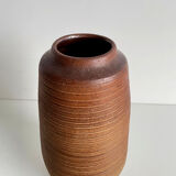 Vintage Teracotta Vase with textured surface, Wabi Sabi, Studio Pottery, Marked