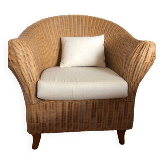 Wide rattan armchair Olivier Shrought
