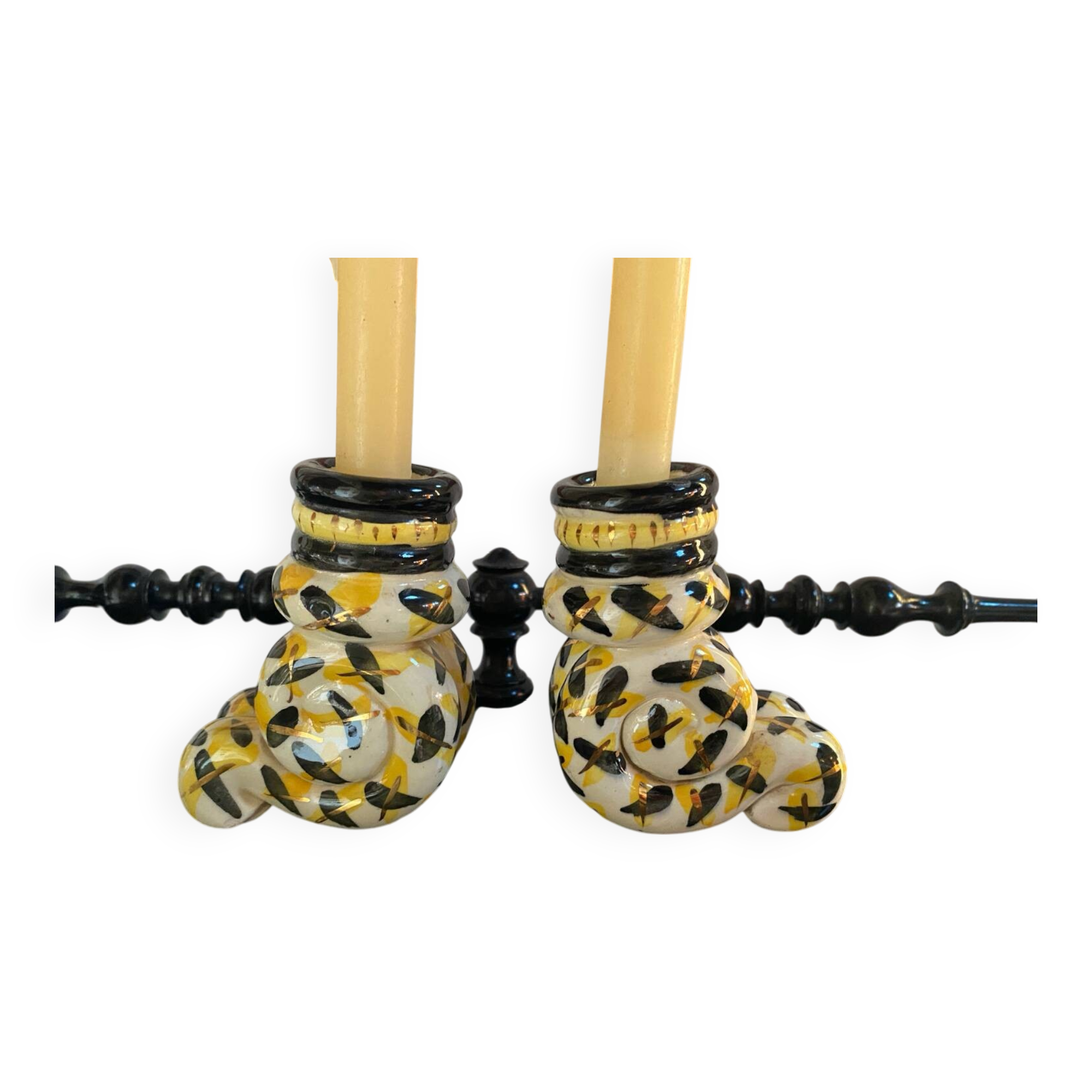 Vintage Handmade Candlestick Duo