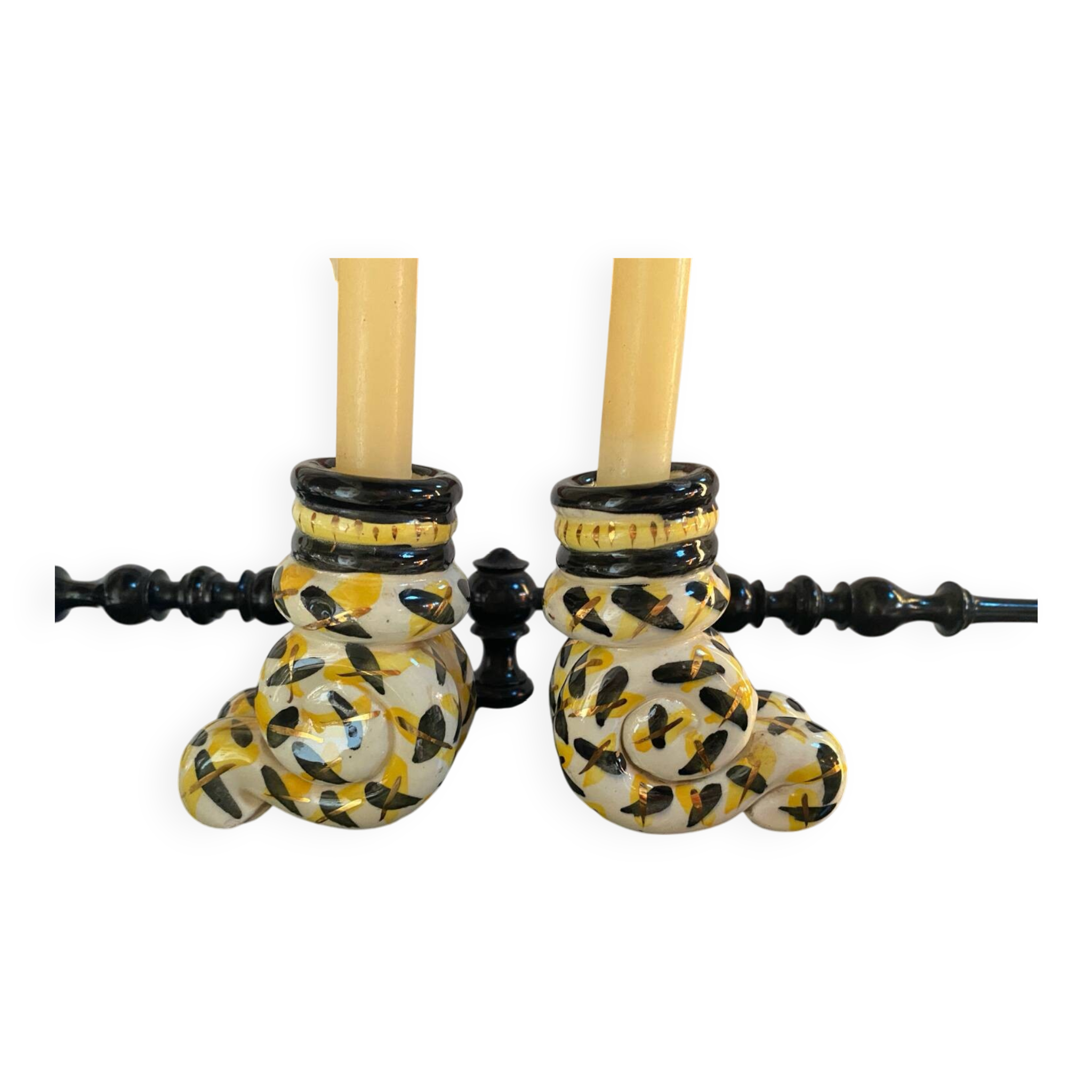Vintage Handmade Candlestick Duo