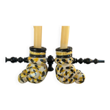 Vintage Handmade Candlestick Duo