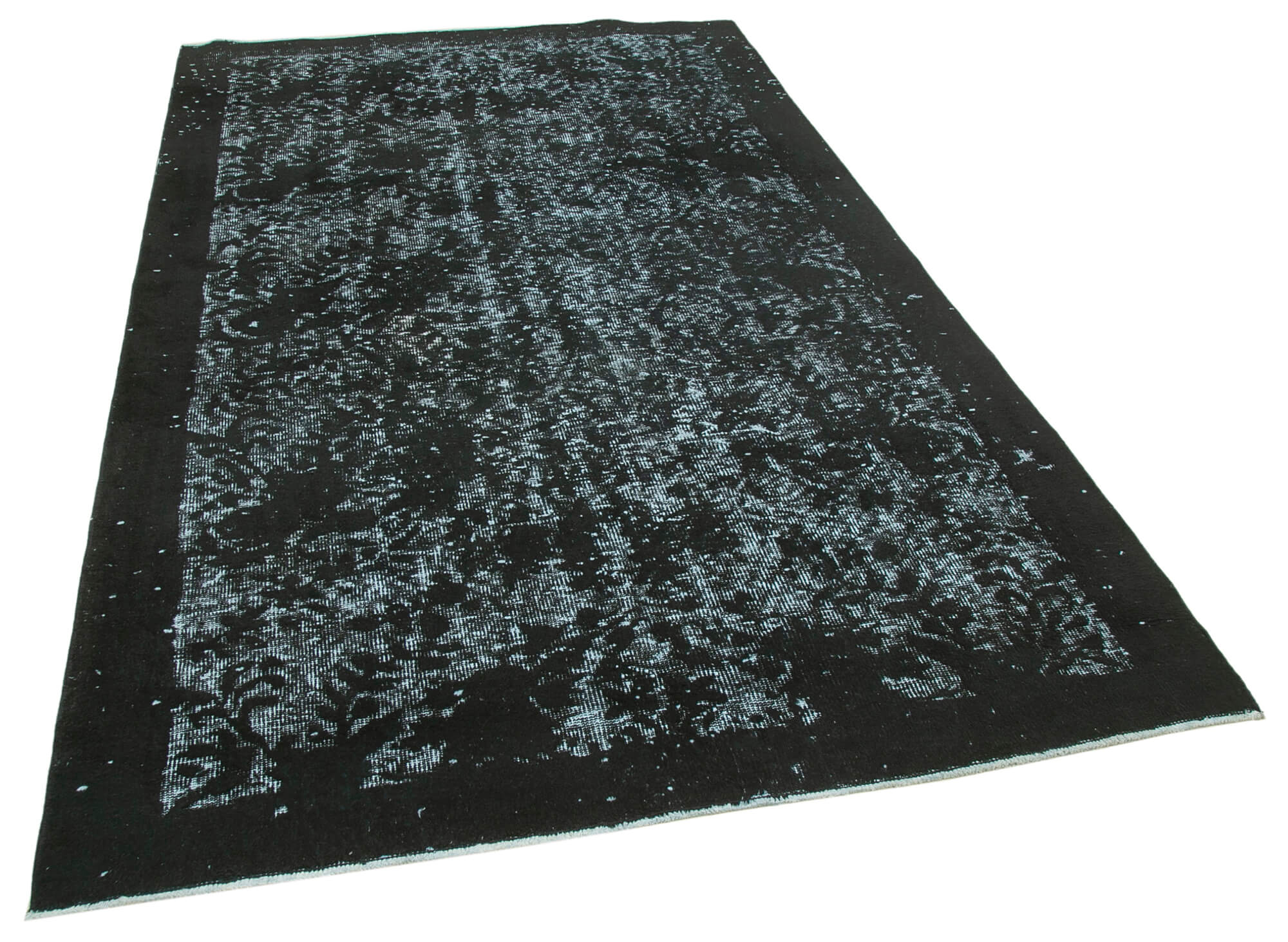 Hand-knotted vintage turkish 1980s 170 cm x 290 cm black rug