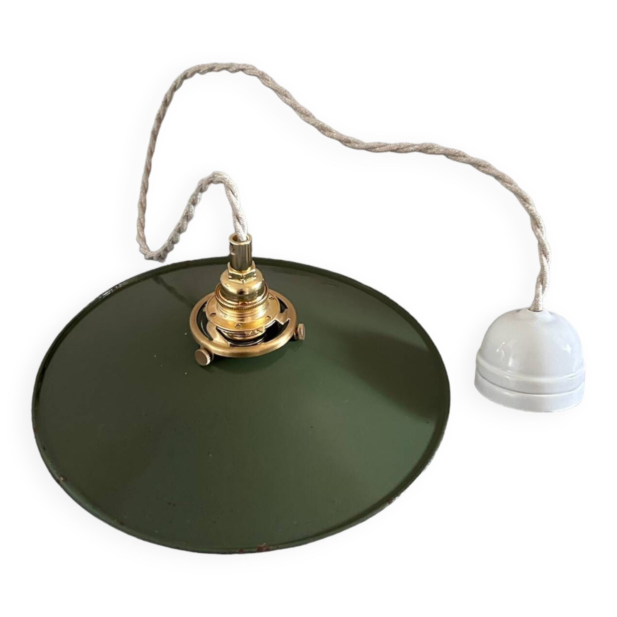 Enamelled sheet metal pendant light