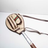 Blue Montana M505 racket with leather bag