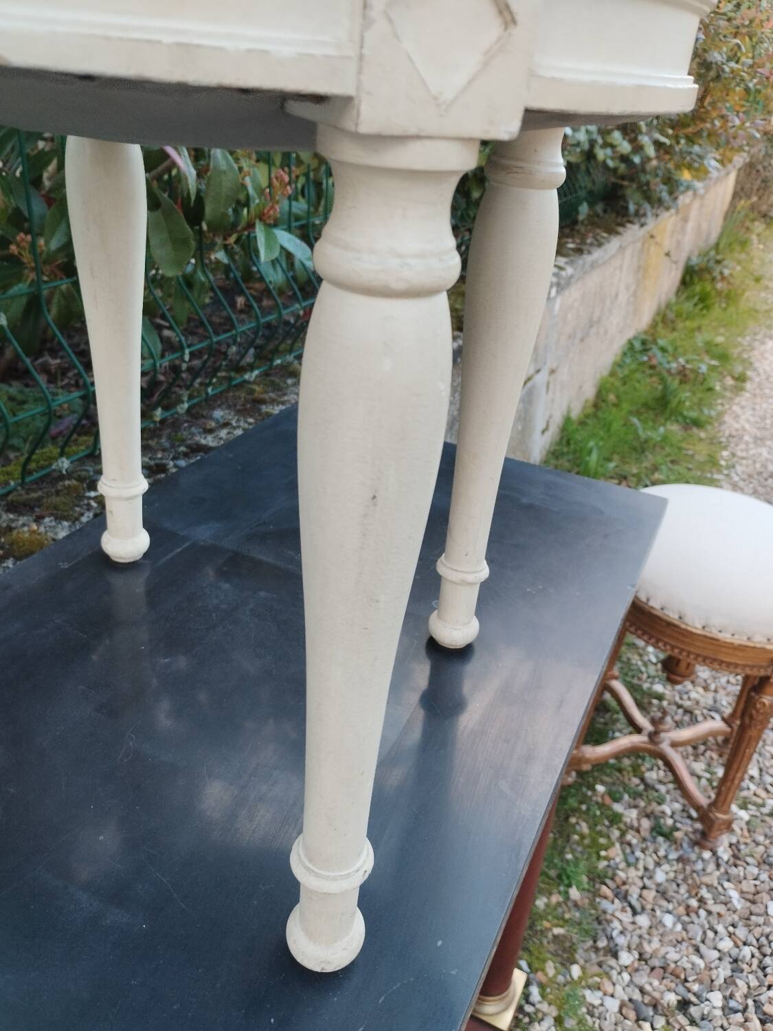 Antique Louis XVI style pouf stool