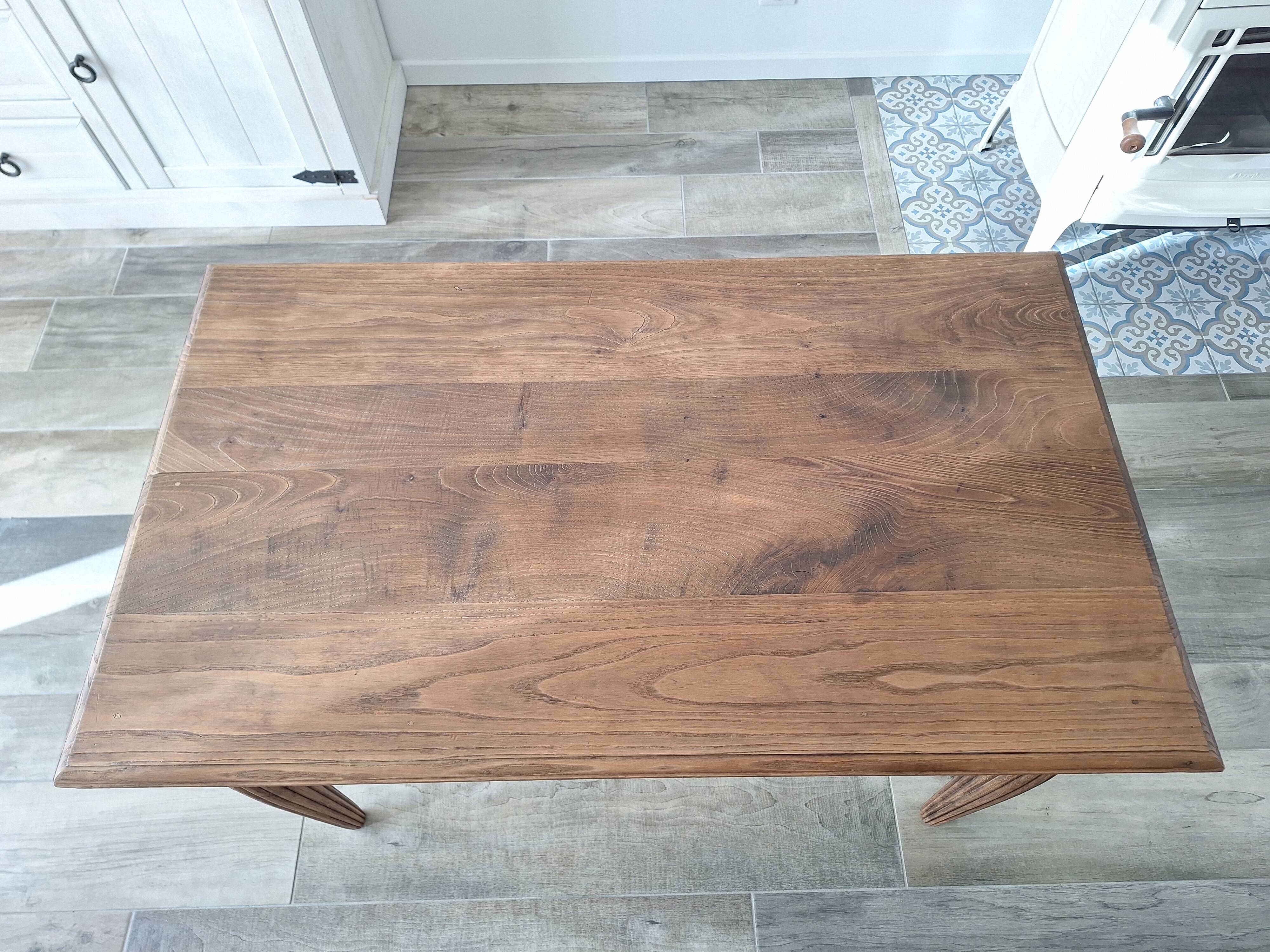 Oak farmhouse table in country style