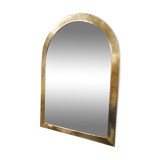 Brass half-moon mirror