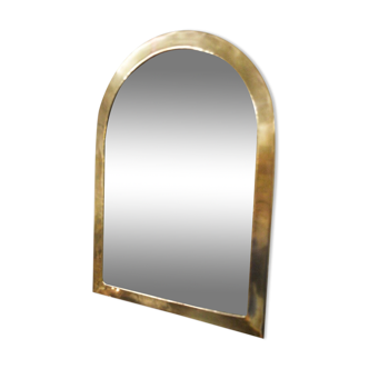 Brass half-moon mirror