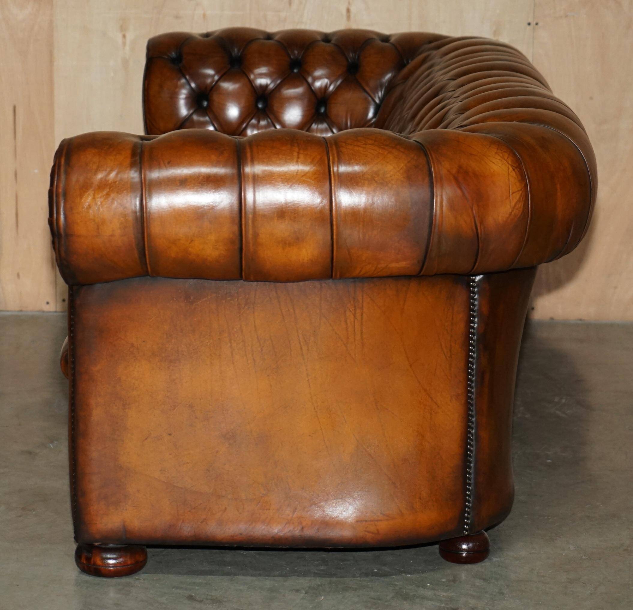 Chesterfield leather sofa, Art Deco style, fully restored.