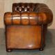 Chesterfield leather sofa, Art Deco style, fully restored.