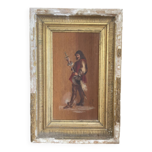 Huile sur bois encadré