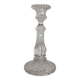 Antique baluster-shaped molded glass candlestick holder