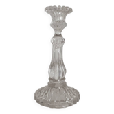 Antique baluster-shaped molded glass candlestick holder