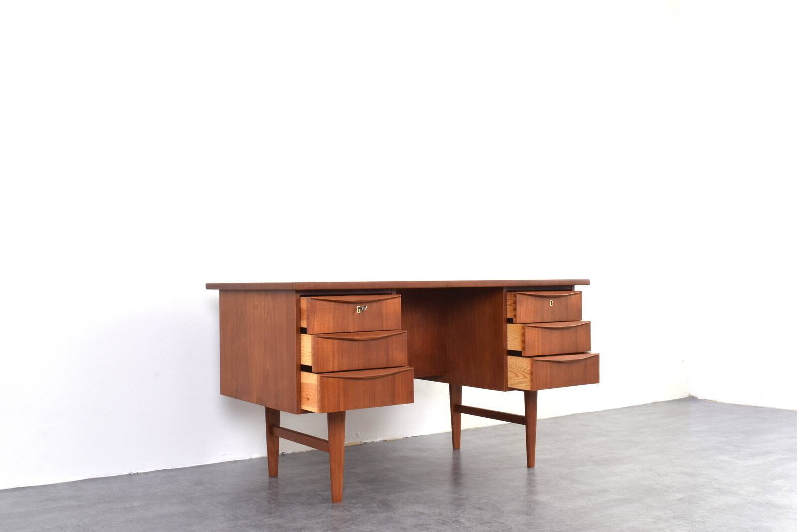 Mid-Century Danish Teak Executive Desk, 1960s.