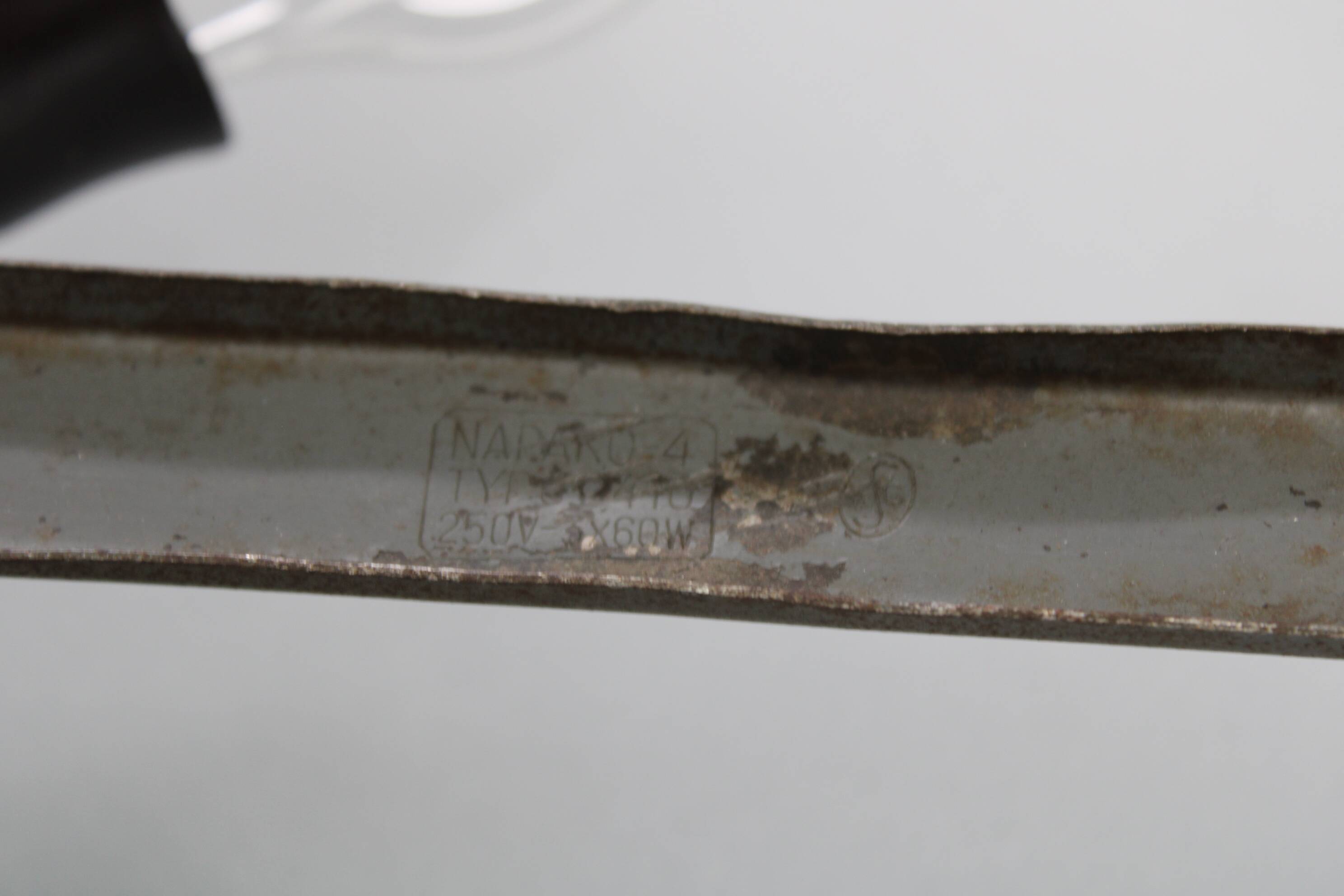 1940s Josef Hůrka for Napako Bauhaus UFO pendant light, metal & glass, restored