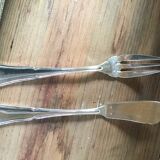 1 batch of 12 silver metal fish cutlery