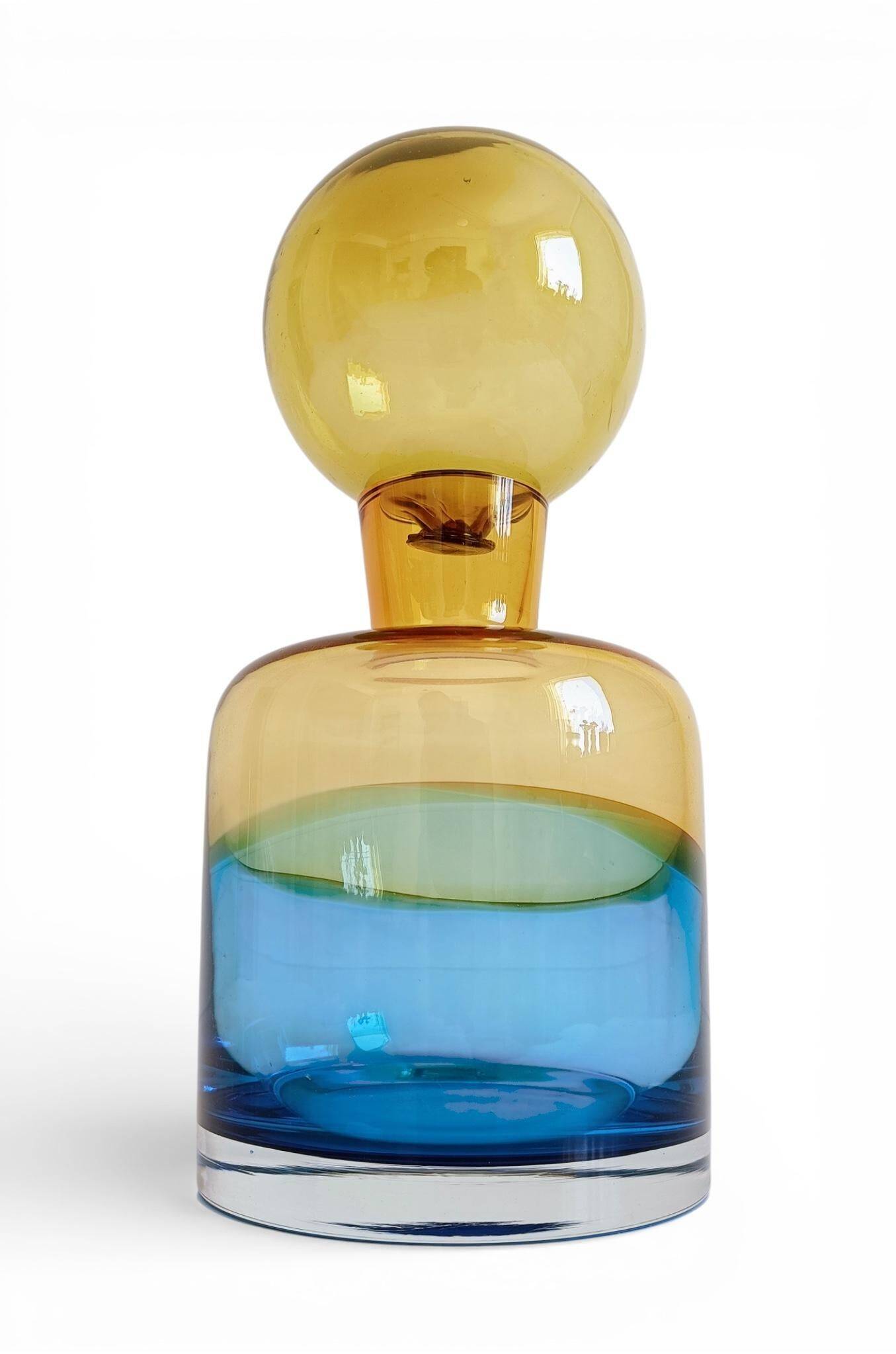Sommerso Murano Art Glass Bottle In The Style of Flavio Poli for Seguso