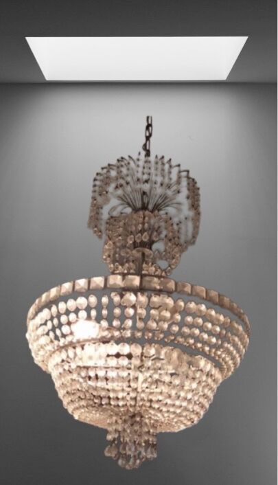 List in crystal and bronze of the 20s, balloon crystal chandelier