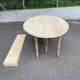 Renovated Louis Philippe round extendable dining table with flaps and 3 extensions.