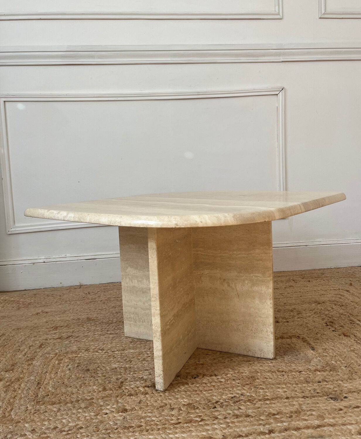 Travertine coffee table