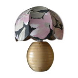 Striated wooden ball lamp