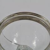 Vintage crystal ice bucket and Silver plated handle