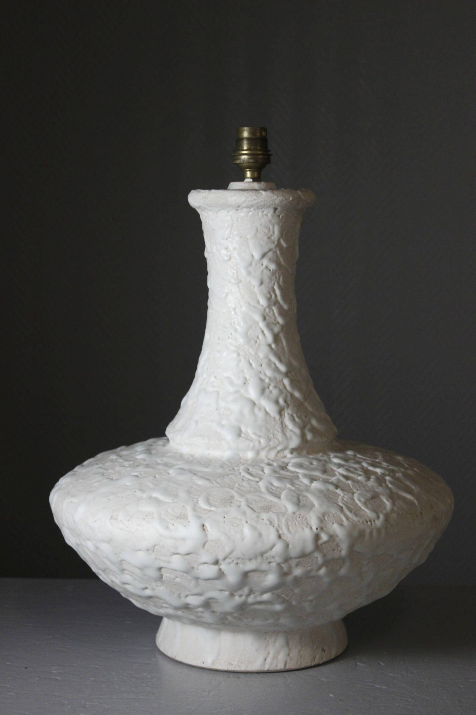 Large vintage ceramic lamp base brutalist West Germany 1960s