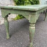 Indian coffee table in green lacquered teak