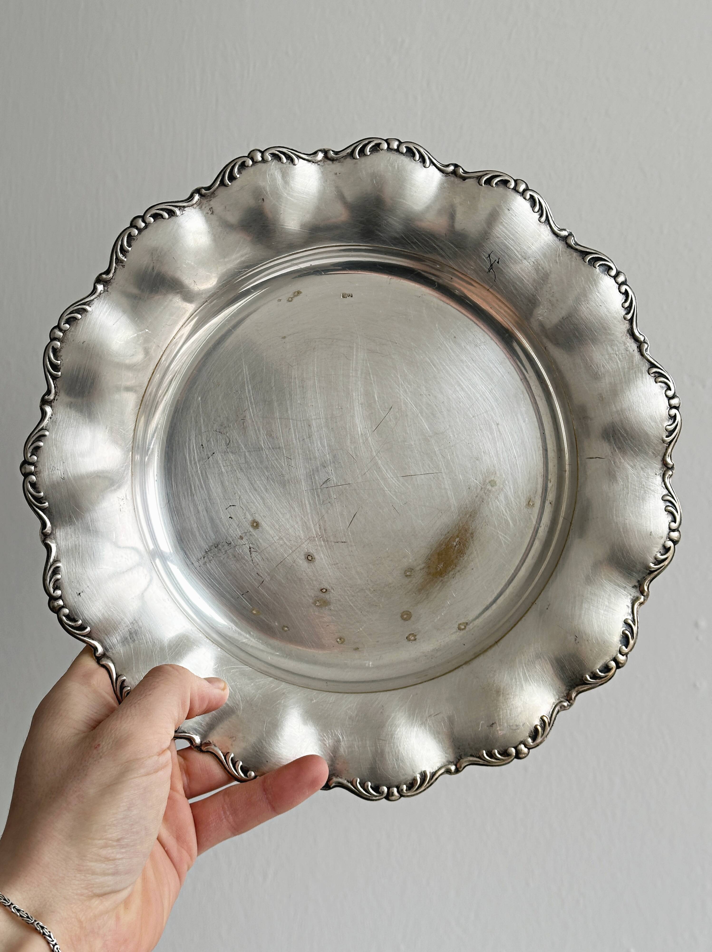 Shiny antique metal plate