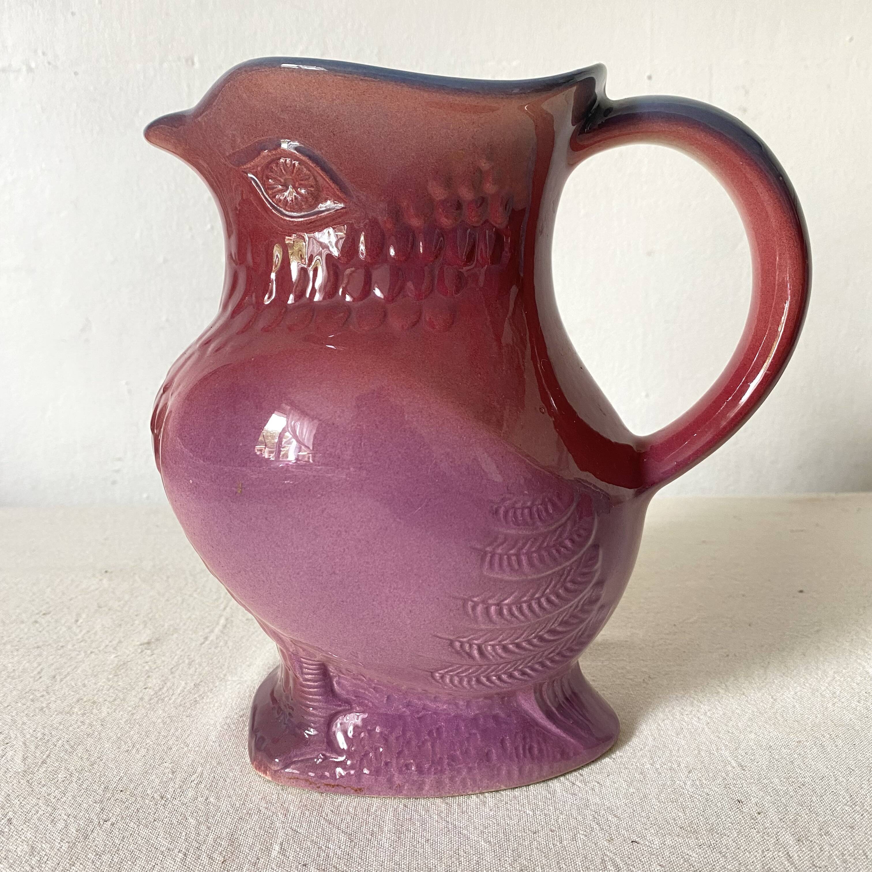 Zoomorphic pitcher, Saint Clément earthenware owl