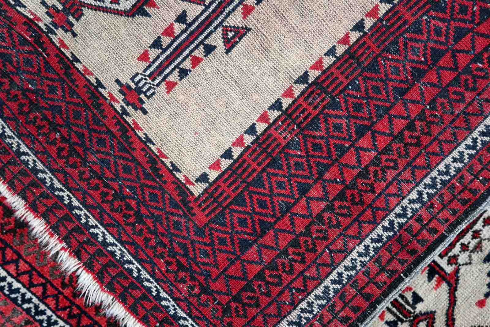 Vintage carpet Afghan Balucch rug 86cm x 129cm 1910s