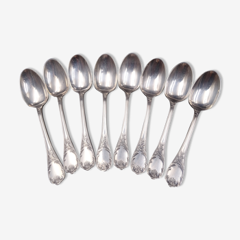 Set of 8 small mocha spoons, silver metal by christofle