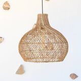 Rattan Pendant Light,46cm Natural Wicker Light,Ceiling Light,Boho Pendant Light