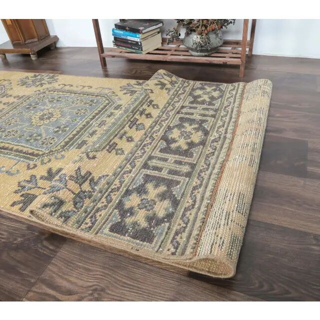 Turkish Handwoven Wool Kilim Rug 89x351